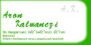 aron kalmanczi business card
